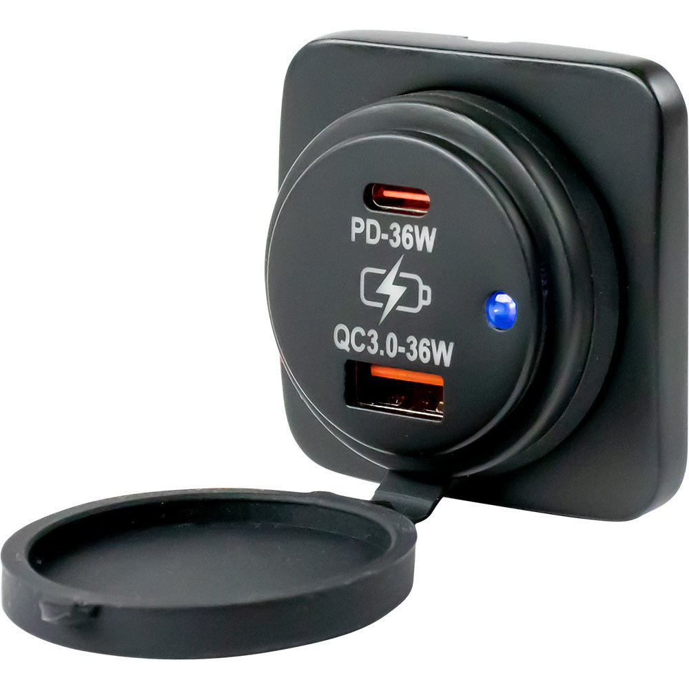 SeaDog USB A USB C Square Surface Mount Power Socket 4265311